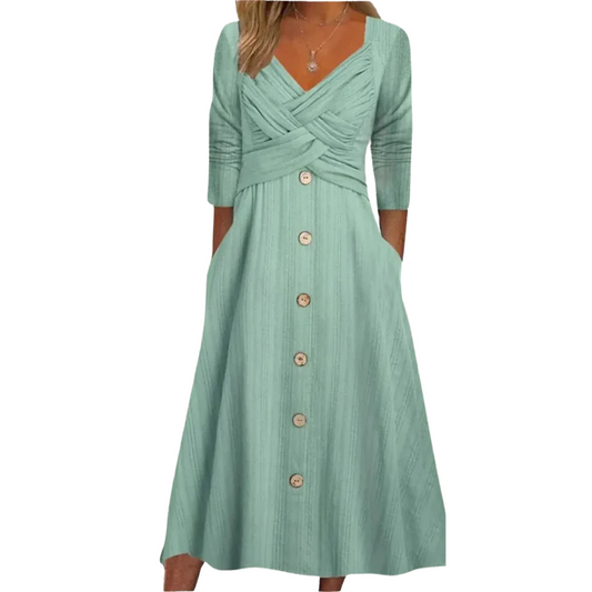 Marcella | A-Line Midi Dress with Pockets