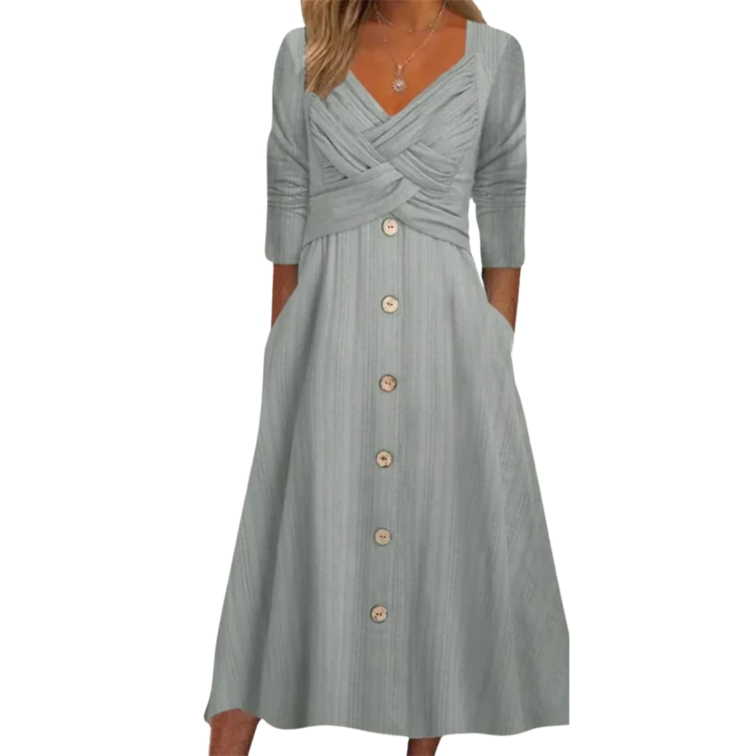 Marcella | A-Line Midi Dress with Pockets