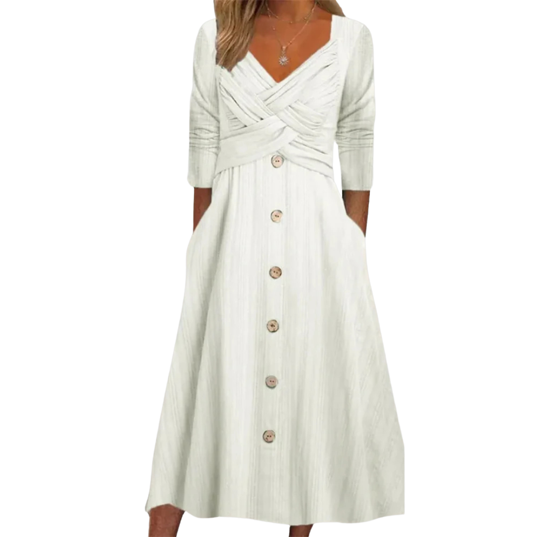 Marcella | A-Line Midi Dress with Pockets