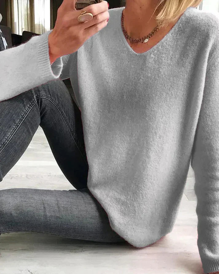 Rosalie | Elegant V Neck Long Sleeve Sweater for Women