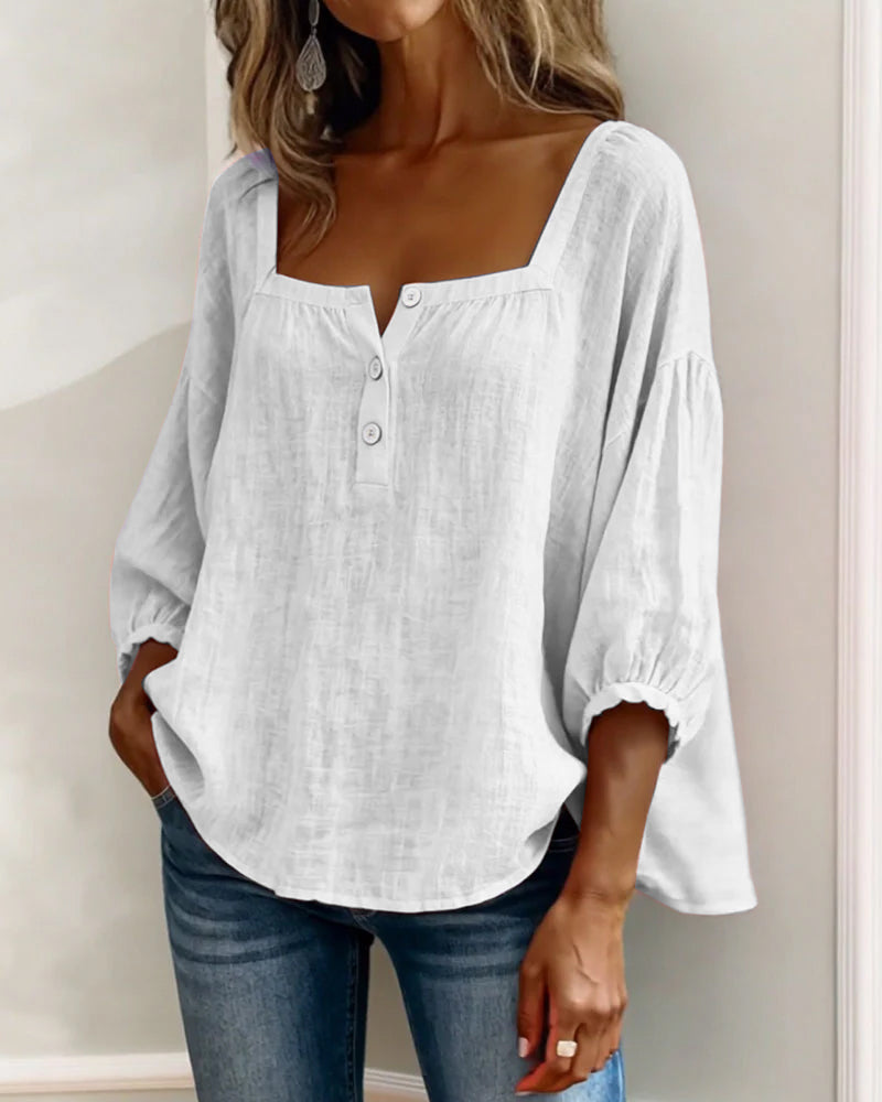 Éloïse | Women's Square Neck Balloon Sleeve Blouse