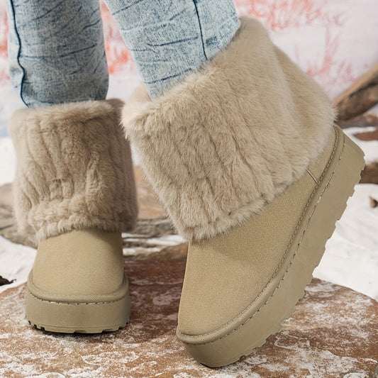 Loretta | Women's Platform Ankle Boots with Plush Cuff