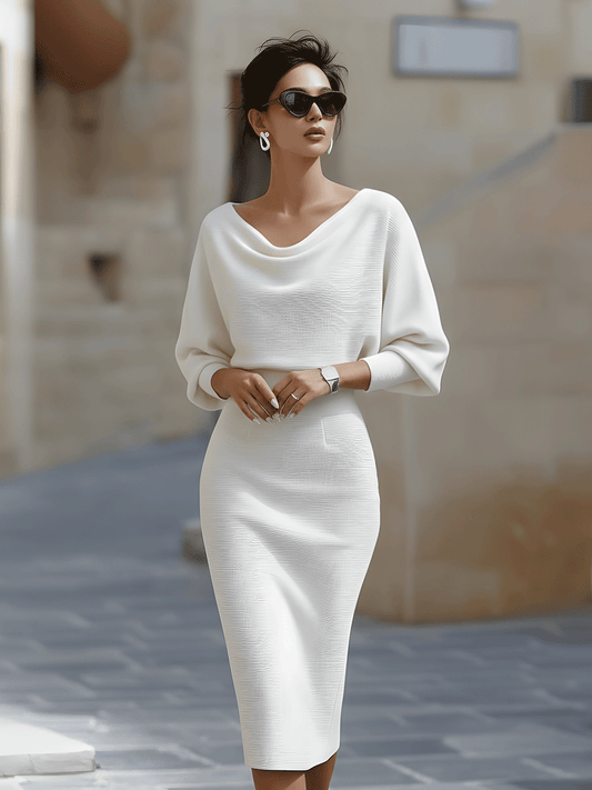Carina | Elegant Draped Midi Dress