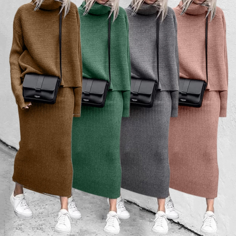 Lorienne | Women's Knit Top & Maxi Skirt Co-Ord Set