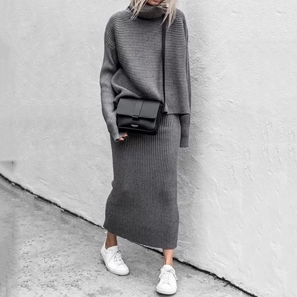Lorienne | Women's Knit Top & Maxi Skirt Co-Ord Set