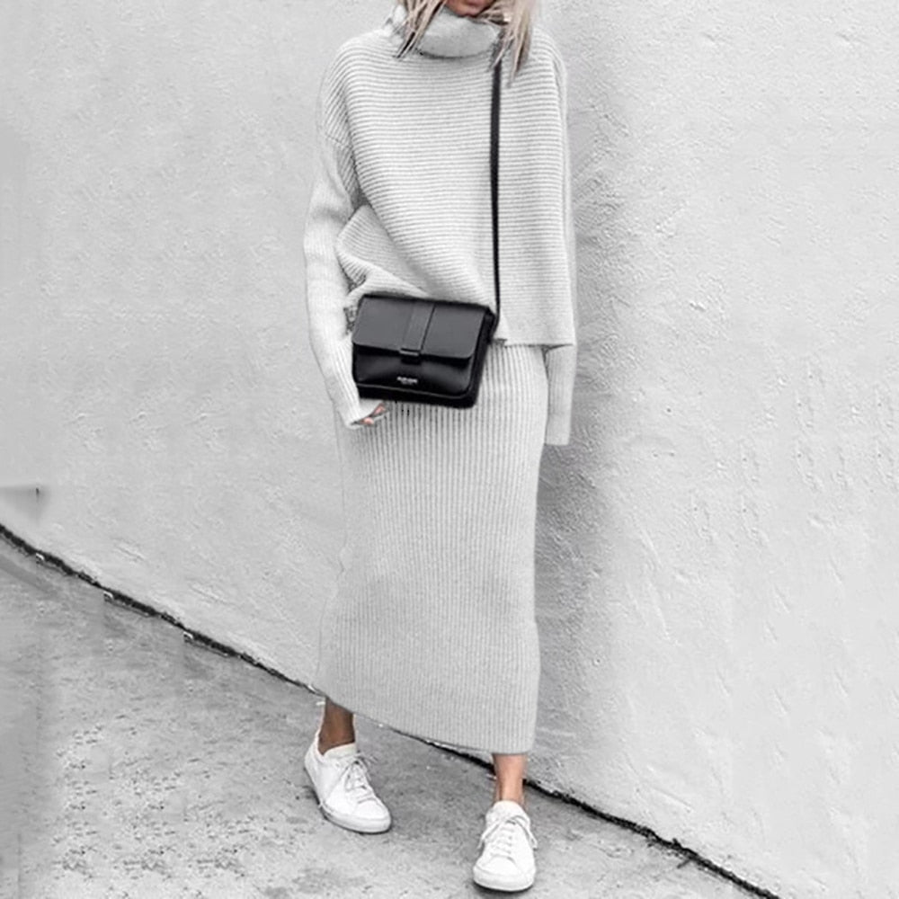 Lorienne | Women's Knit Top & Maxi Skirt Co-Ord Set