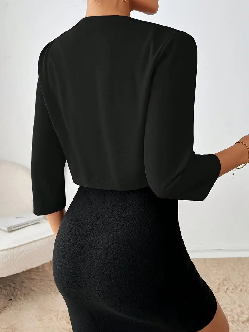 Sloane | Cropped Open Front Blazer