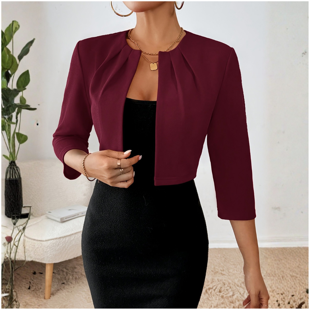 Sloane | Cropped Open Front Blazer