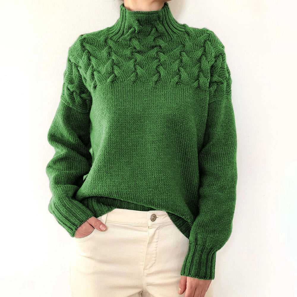 Tova | Women's Cable-Knit Roll-Neck Relaxed Jumper