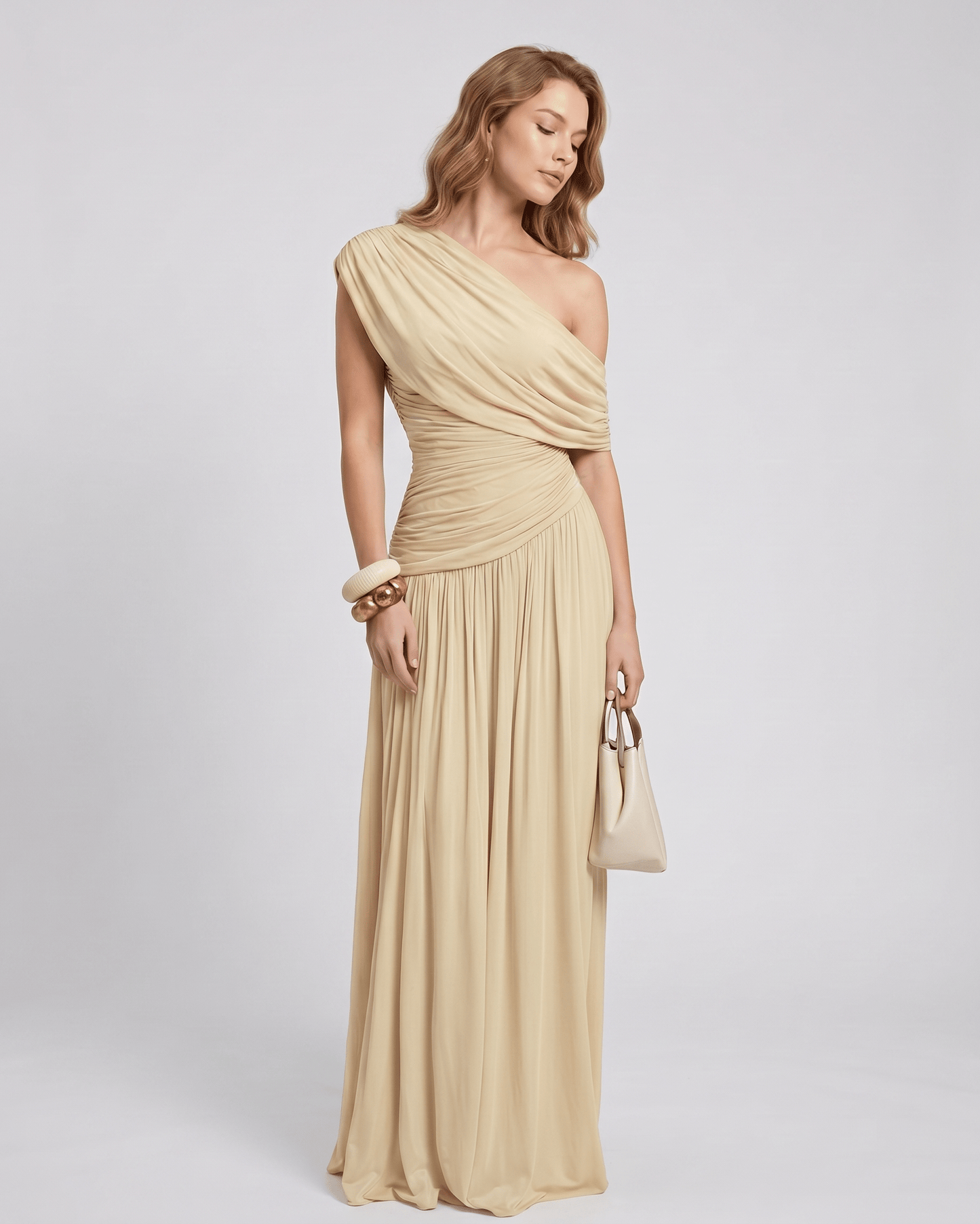 Amelia | Elegant One Shoulder Maxi Dress