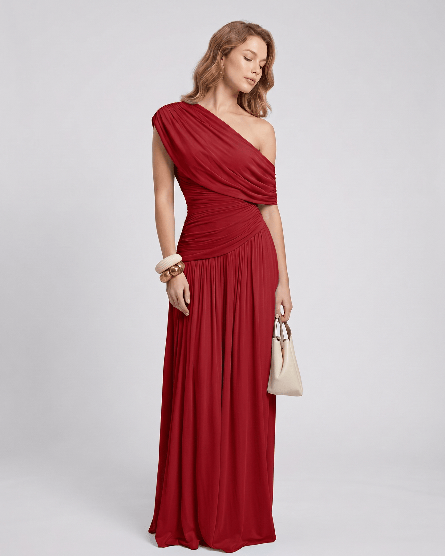 Amelia | Elegant One Shoulder Maxi Dress