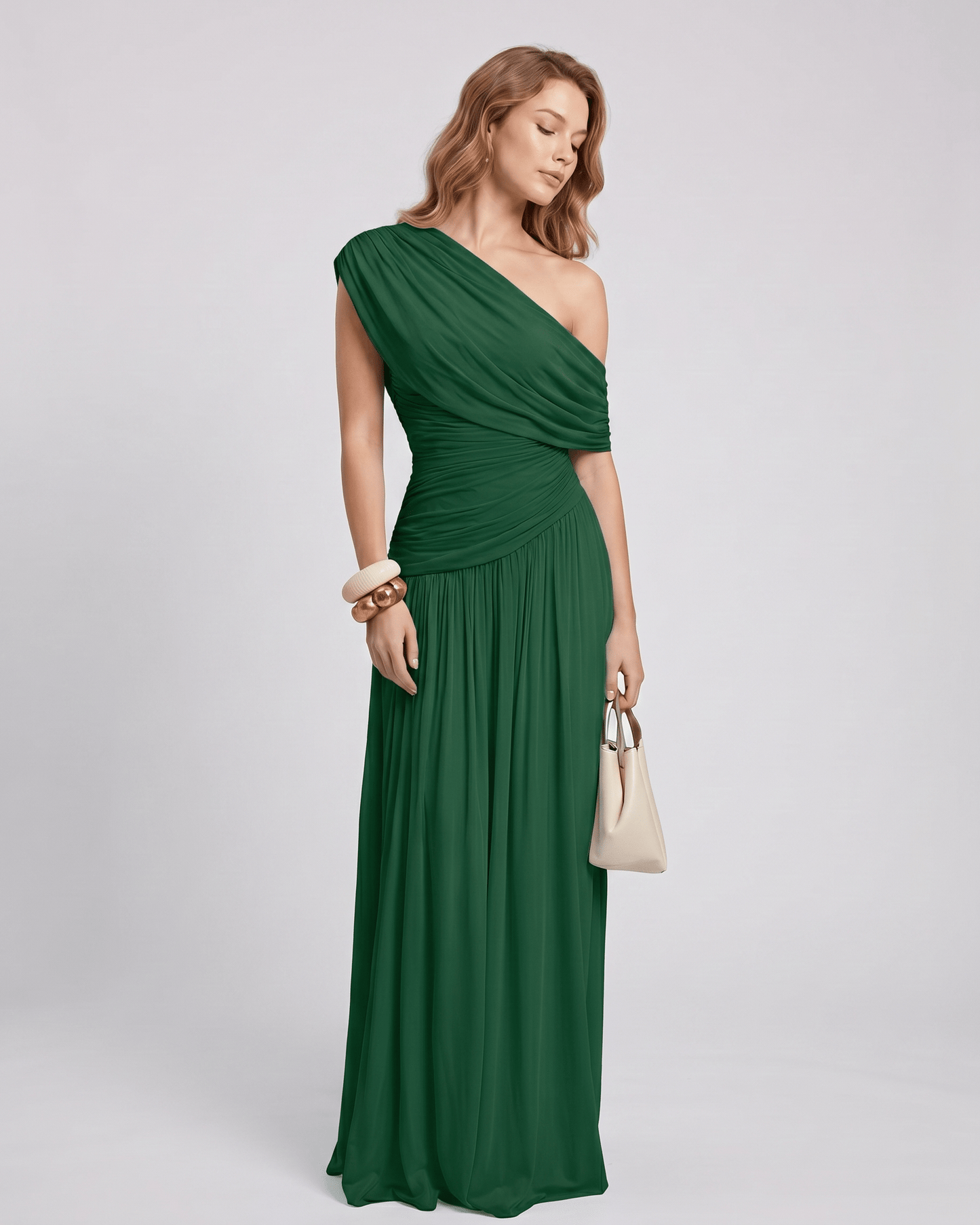 Amelia | Elegant One Shoulder Maxi Dress