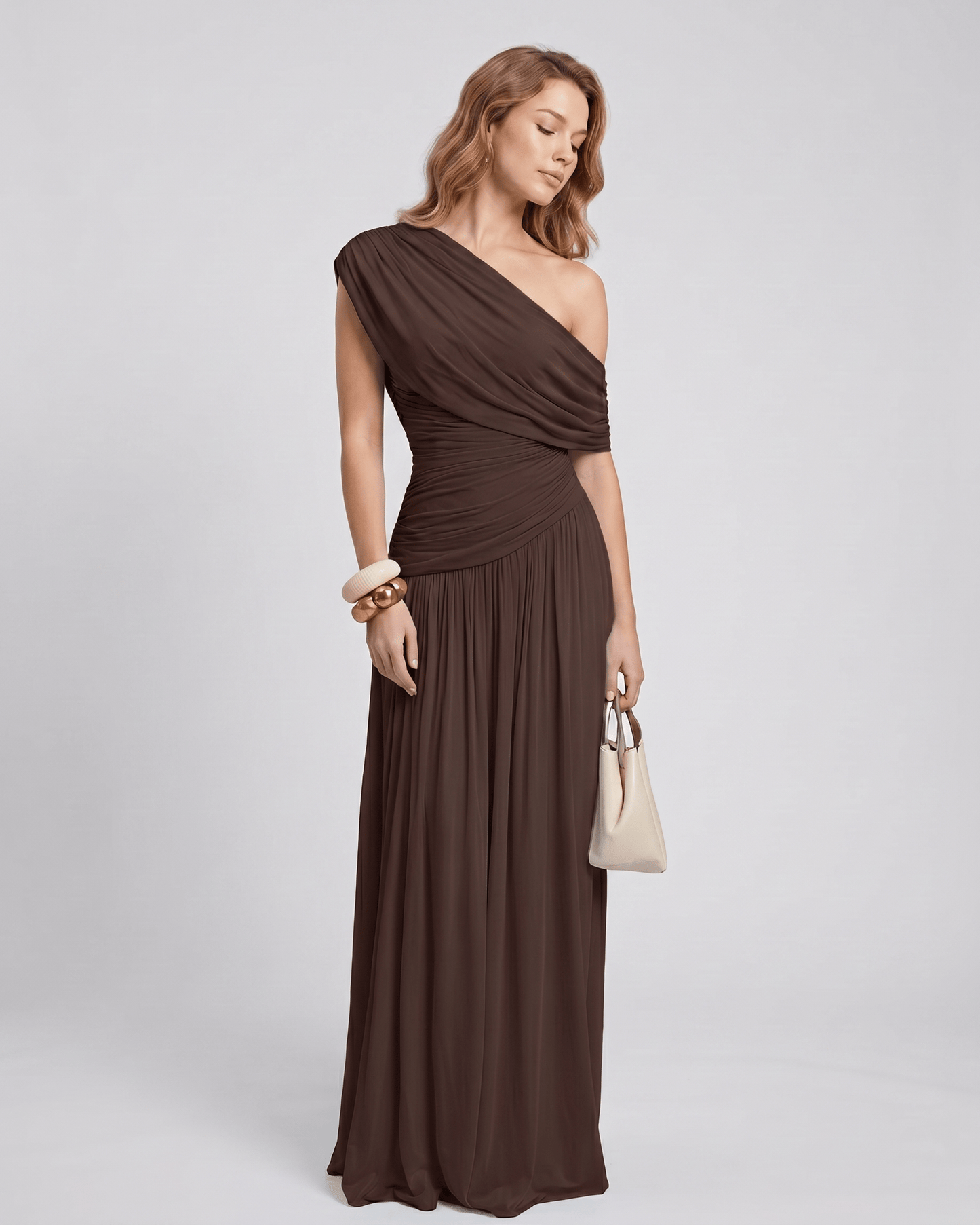 Amelia | Elegant One Shoulder Maxi Dress