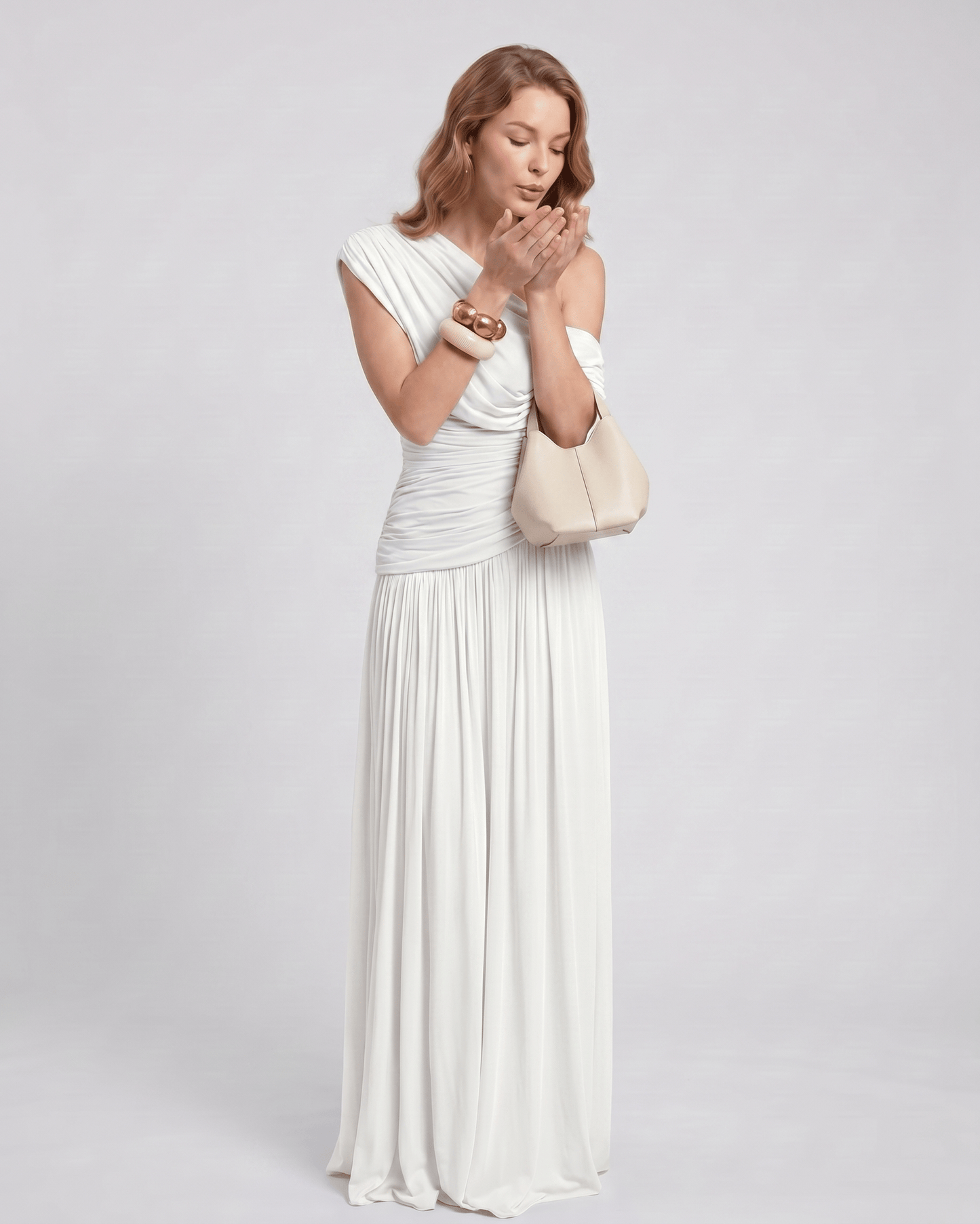 Amelia | Elegant One Shoulder Maxi Dress