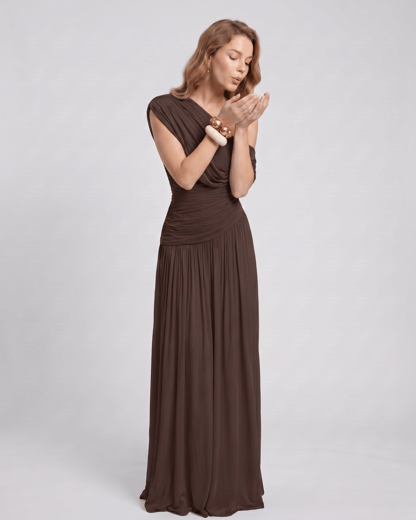 Amelia | Elegant One Shoulder Maxi Dress