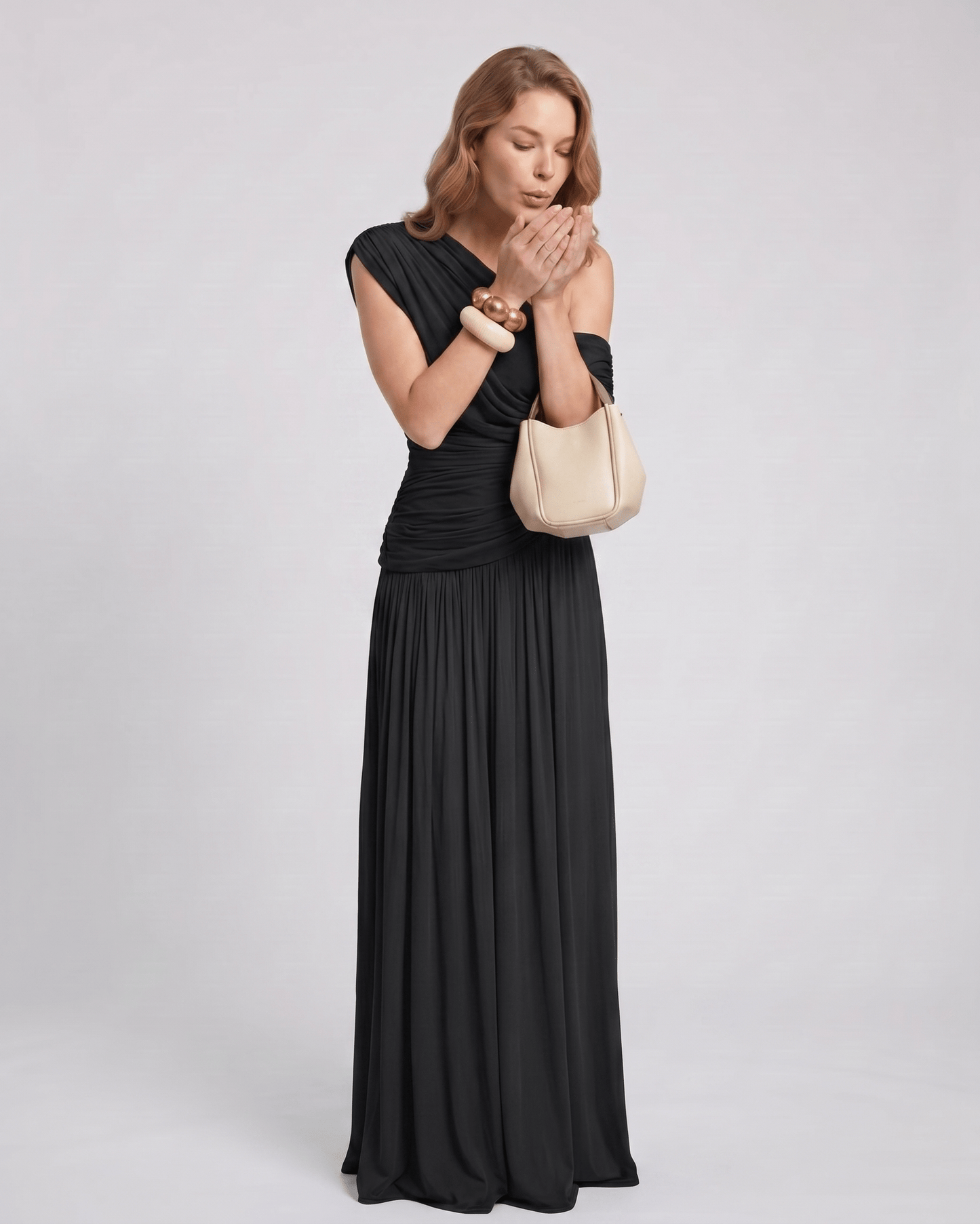 Amelia | Elegant One Shoulder Maxi Dress