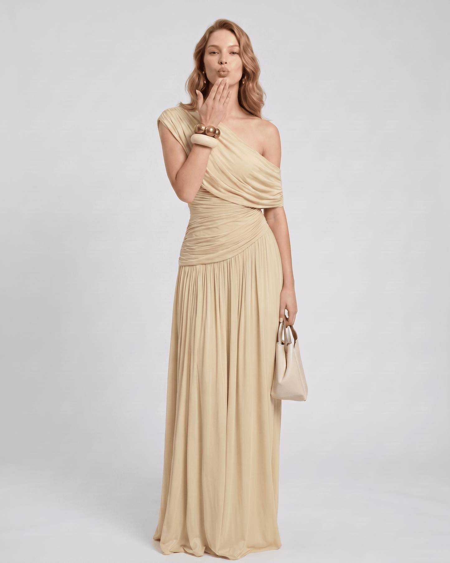 Amelia | Elegant One Shoulder Maxi Dress