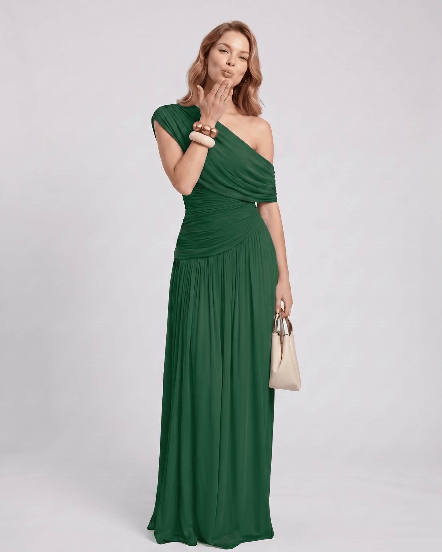 Amelia | Elegant One Shoulder Maxi Dress