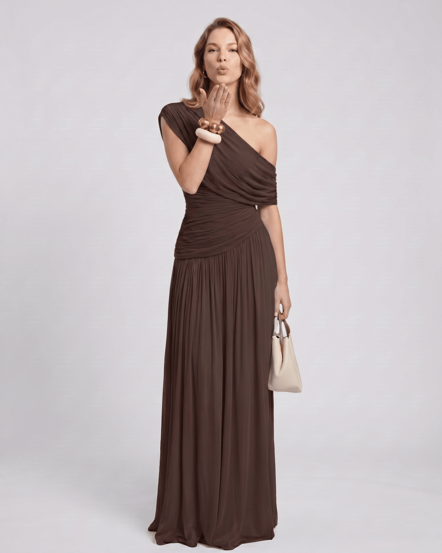 Amelia | Elegant One Shoulder Maxi Dress