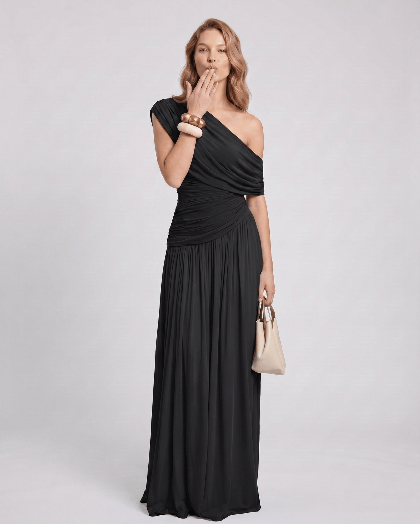 Amelia | Elegant One Shoulder Maxi Dress