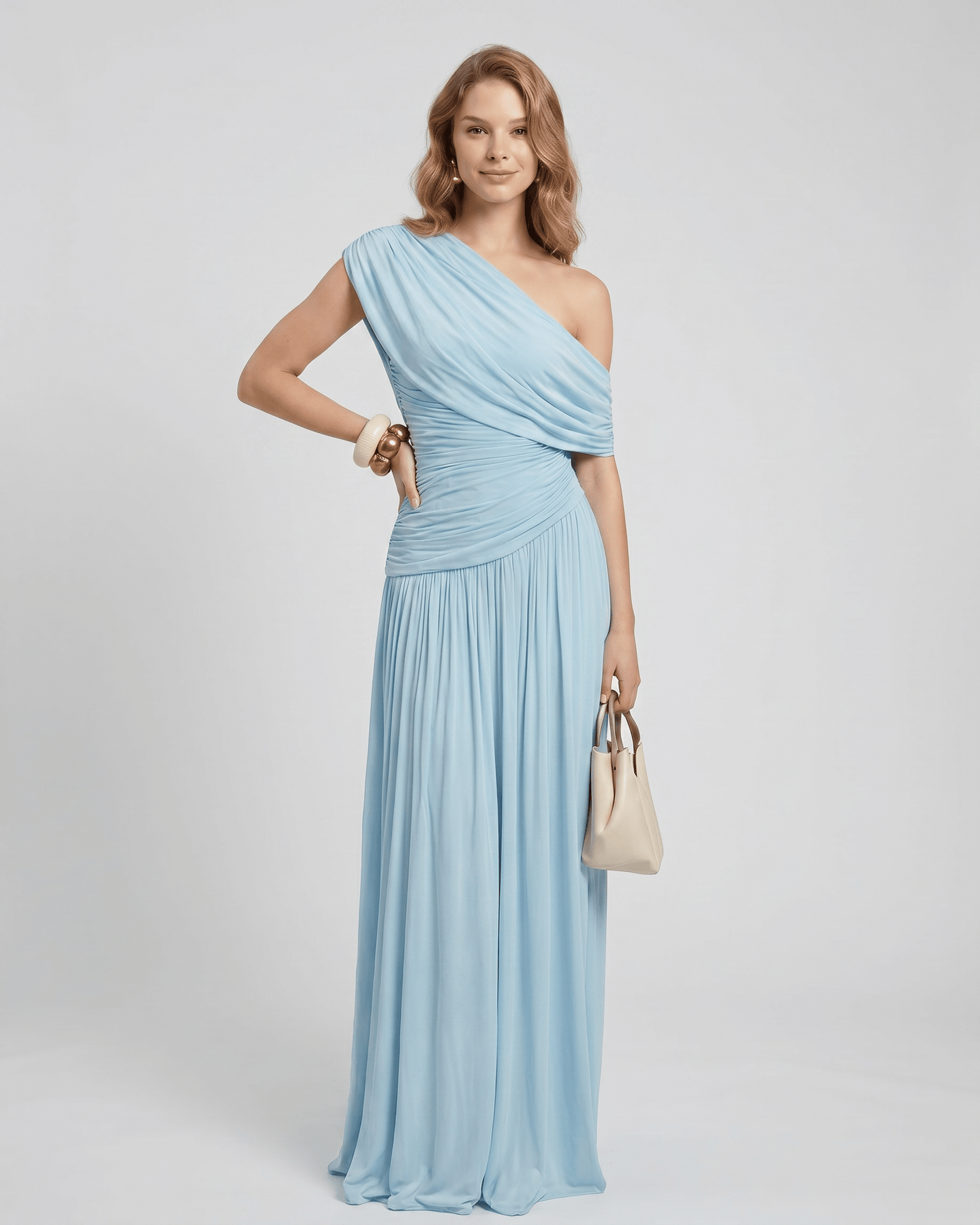 Amelia | Elegant One Shoulder Maxi Dress