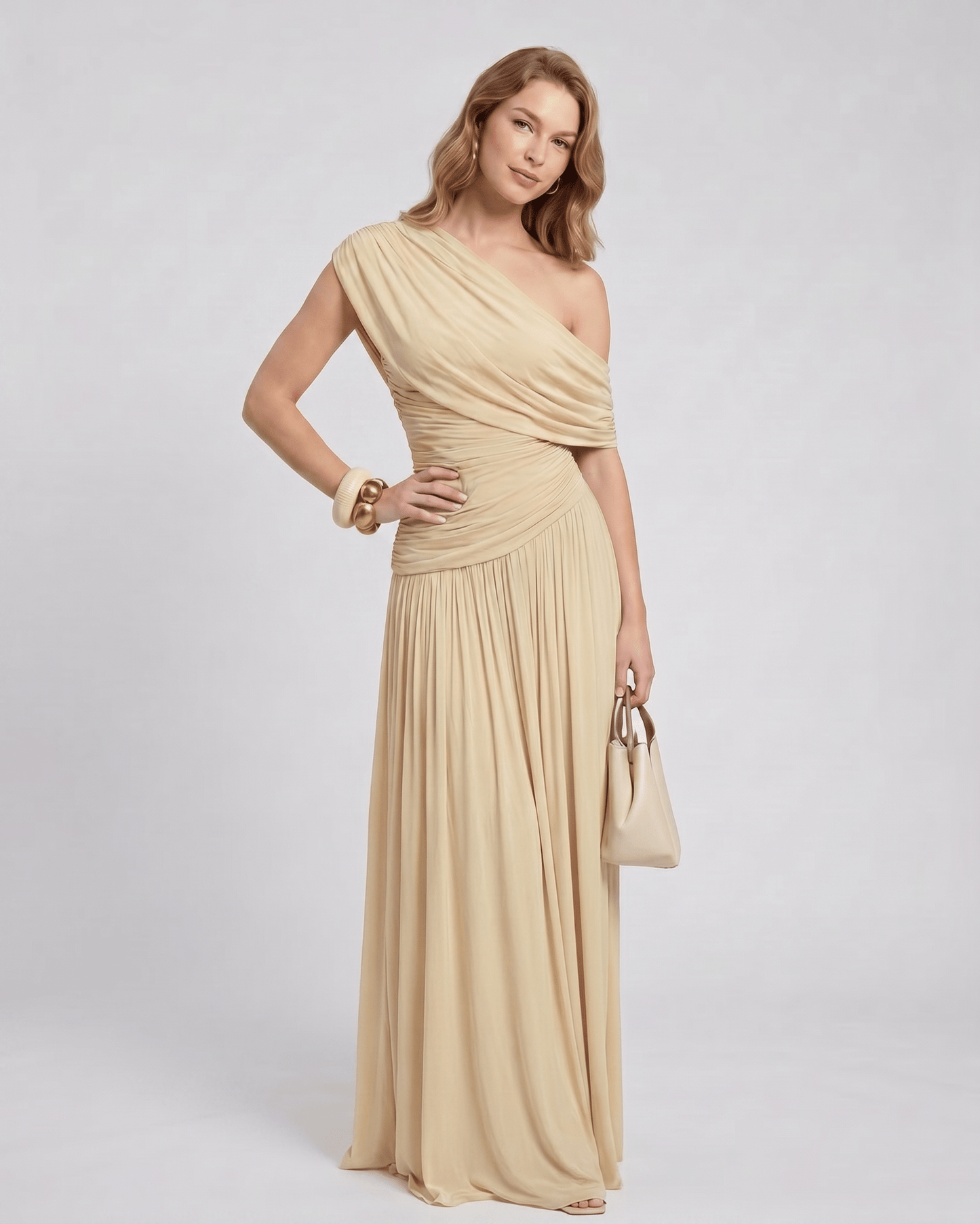 Amelia | Elegant One Shoulder Maxi Dress