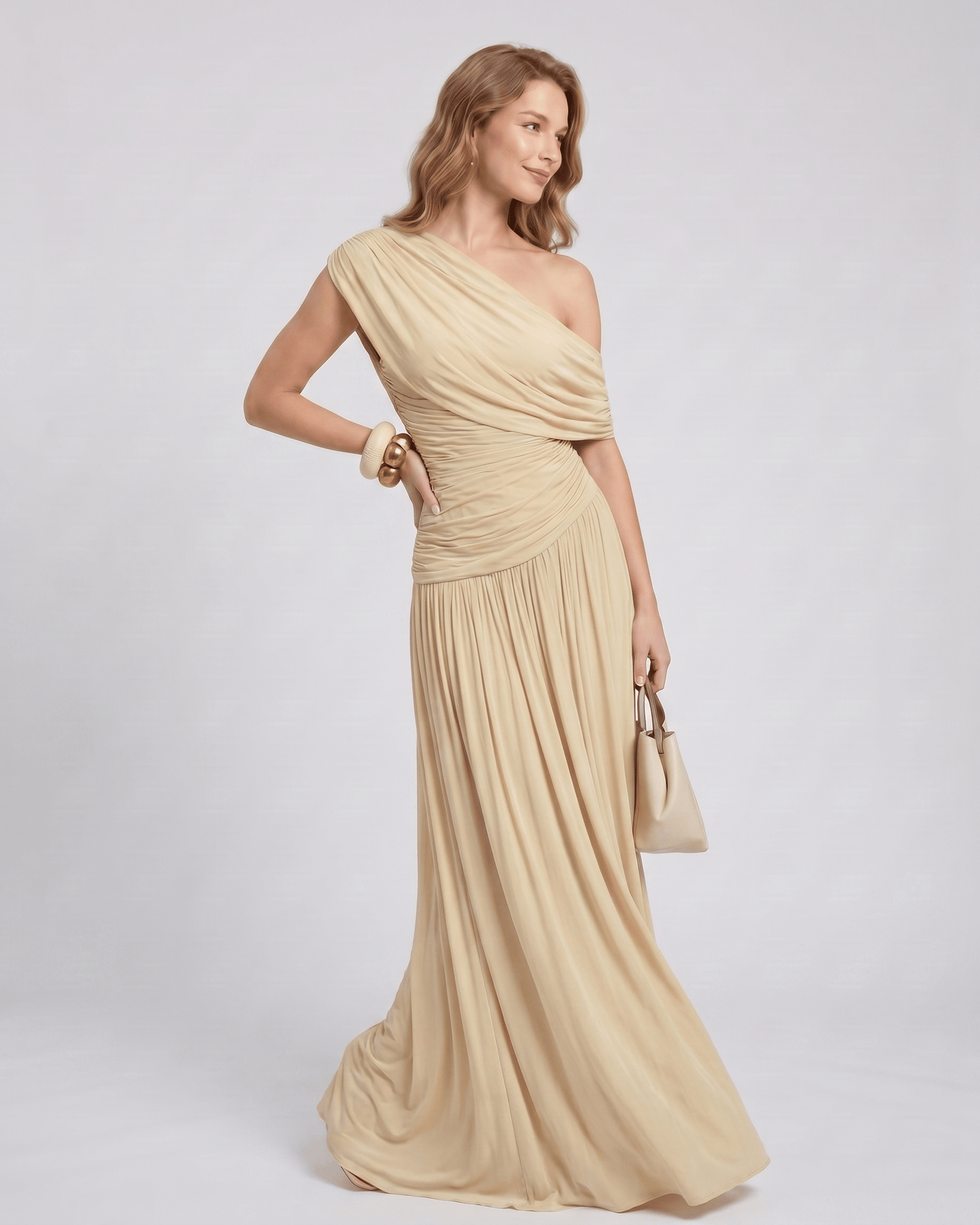 Amelia | Elegant One Shoulder Maxi Dress
