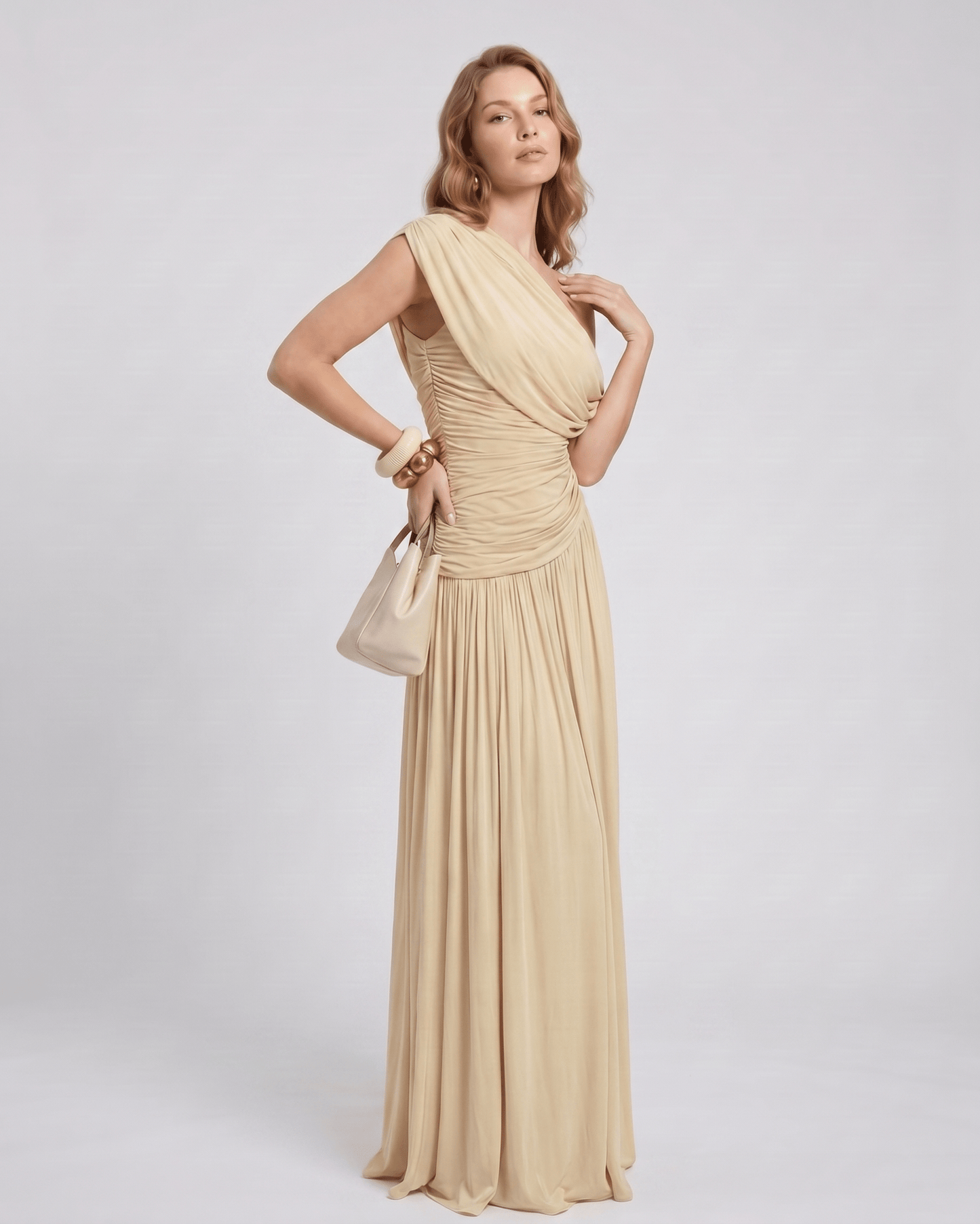 Amelia | Elegant One Shoulder Maxi Dress
