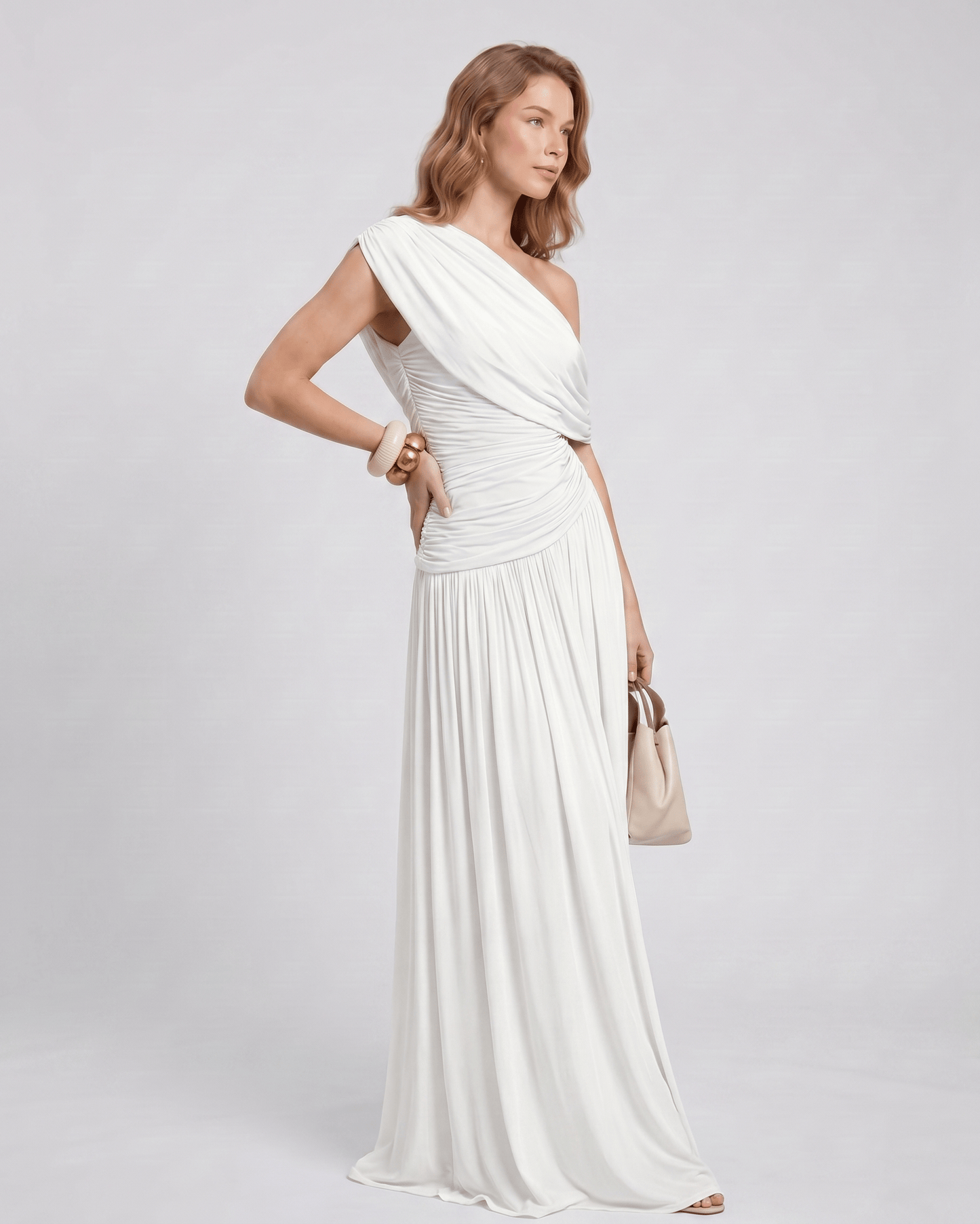 Amelia | Elegant One Shoulder Maxi Dress