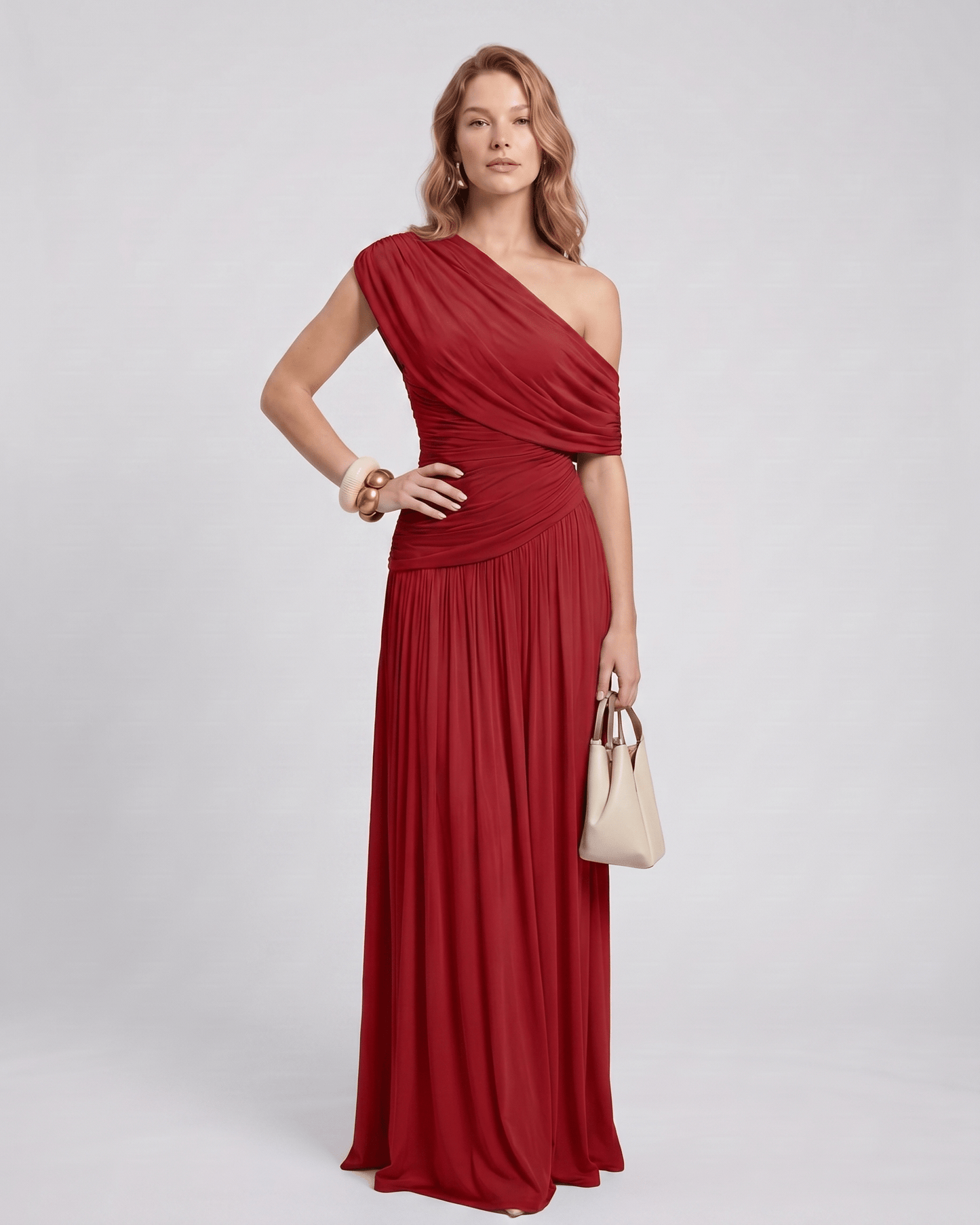 Amelia | Elegant One Shoulder Maxi Dress