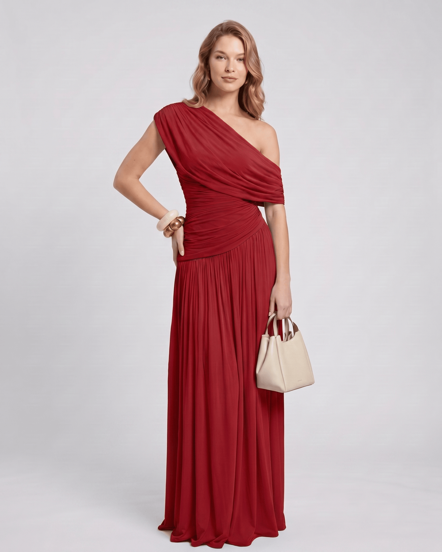 Amelia | Elegant One Shoulder Maxi Dress