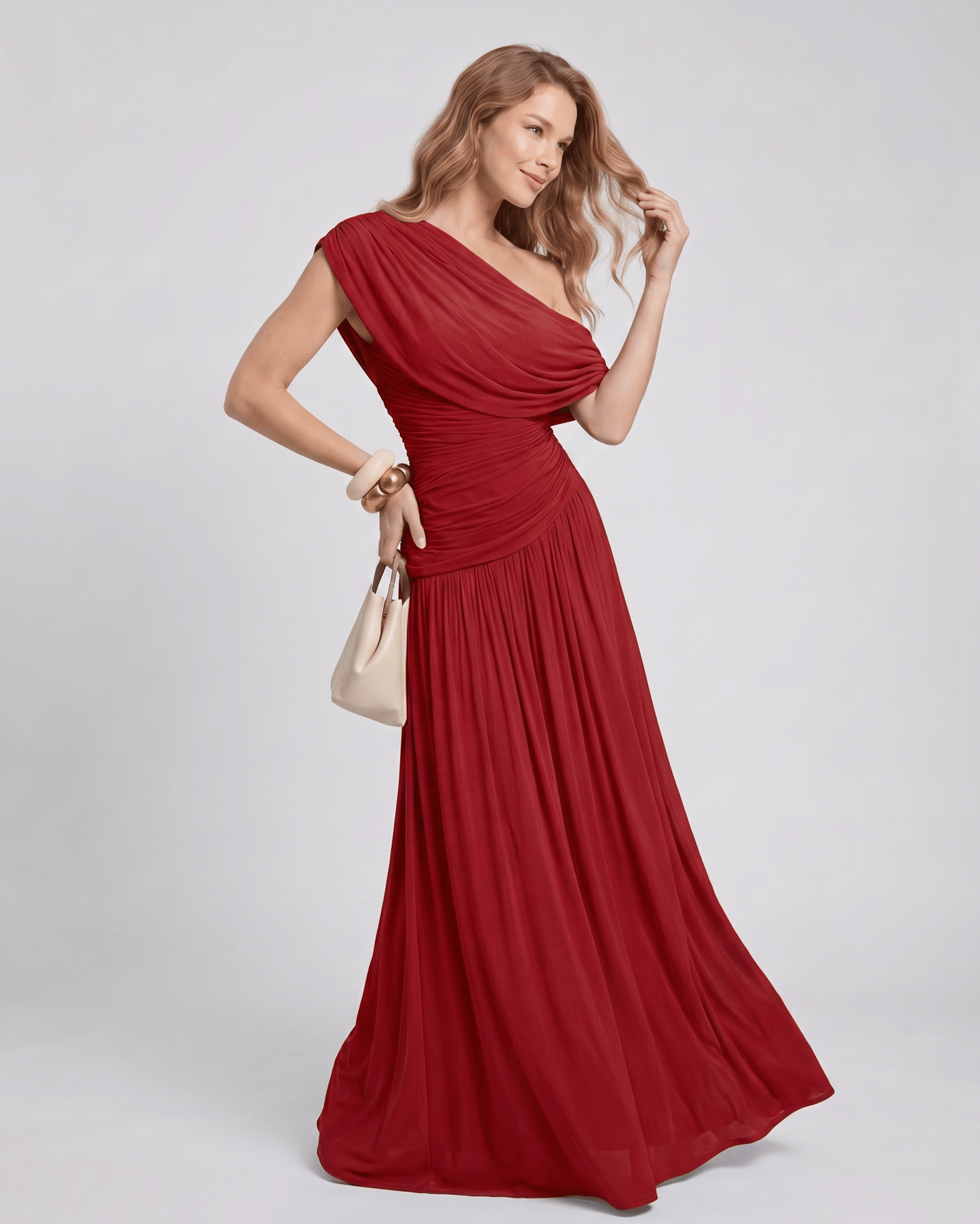 Amelia | Elegant One Shoulder Maxi Dress