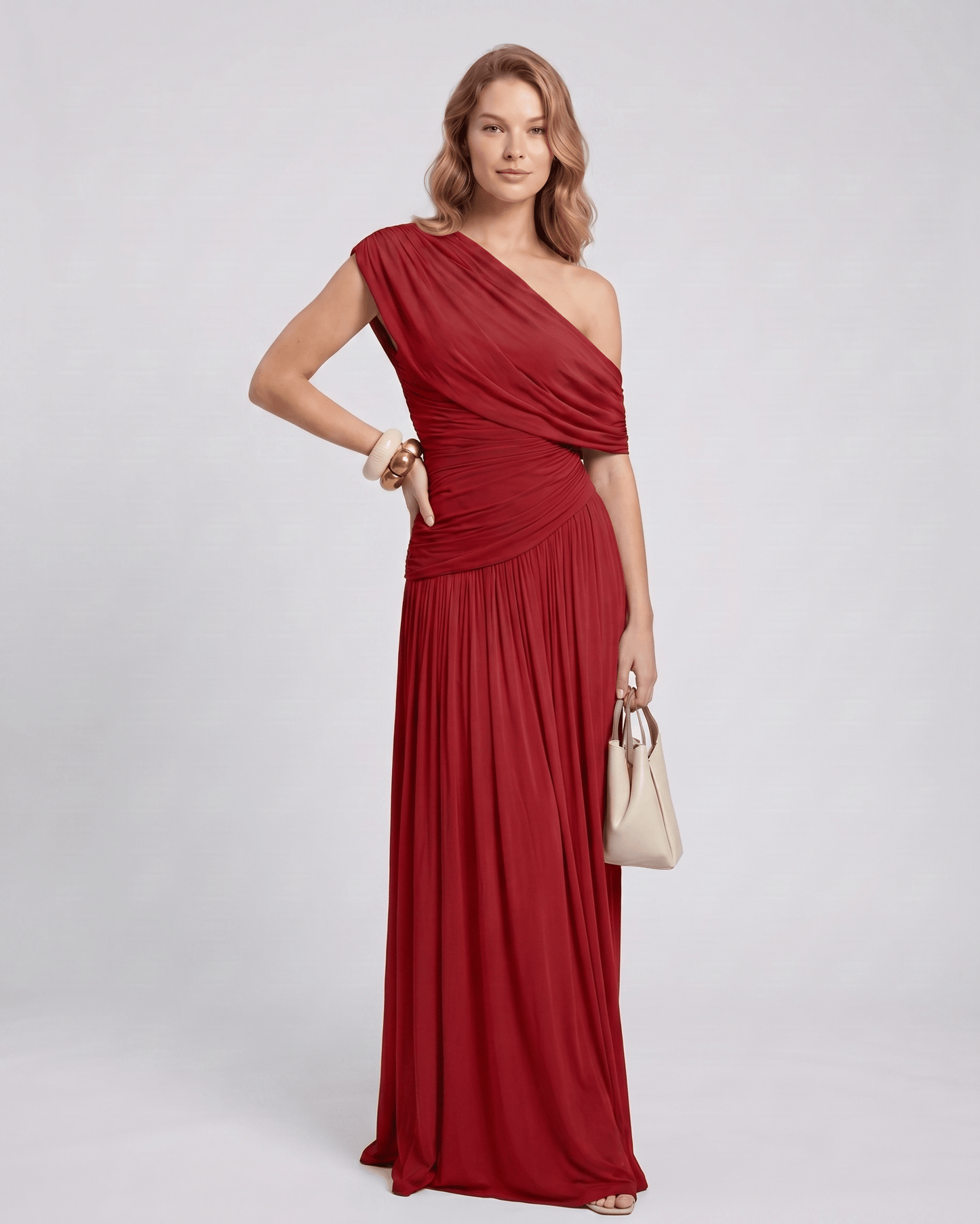 Amelia | Elegant One Shoulder Maxi Dress