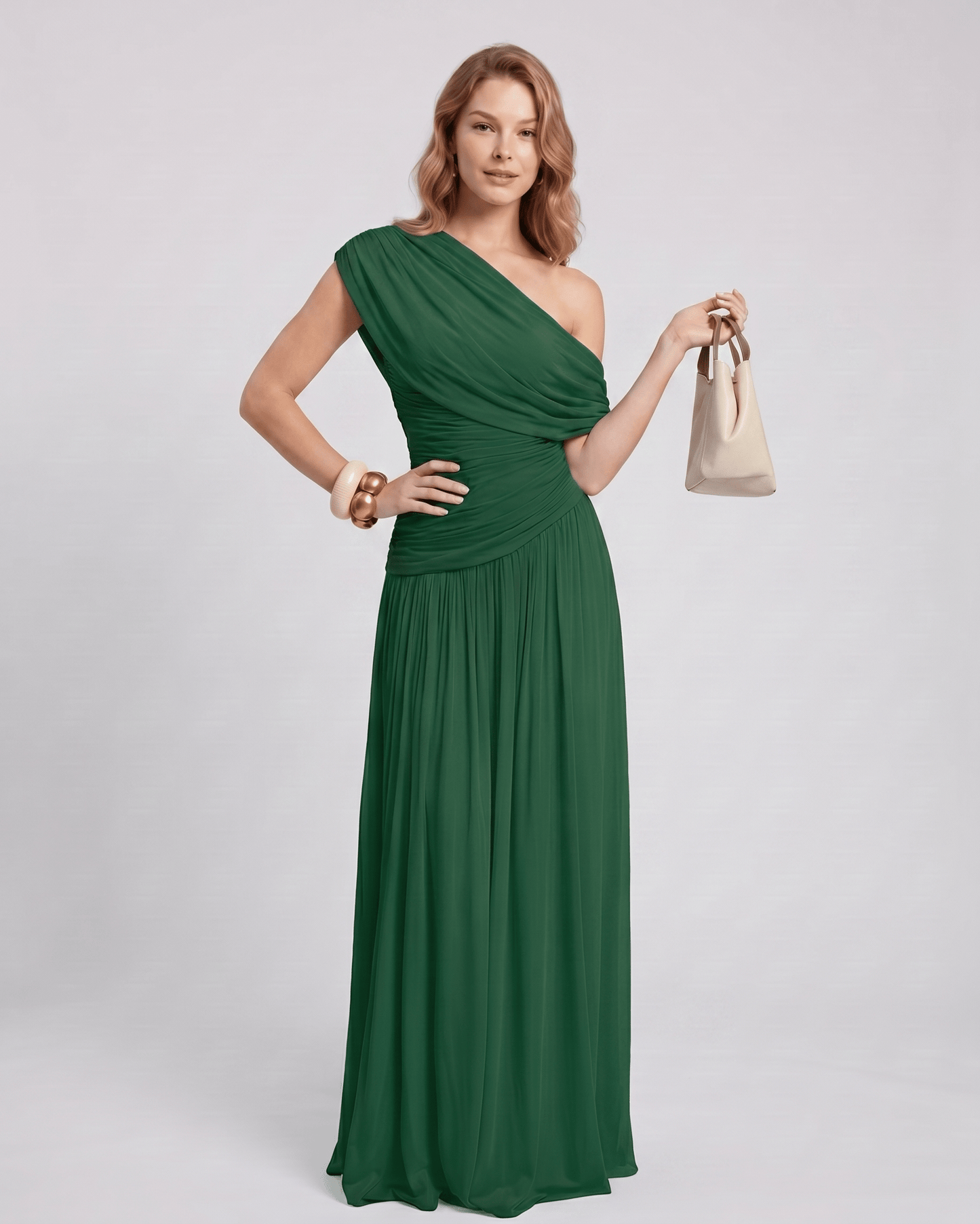 Amelia | Elegant One Shoulder Maxi Dress