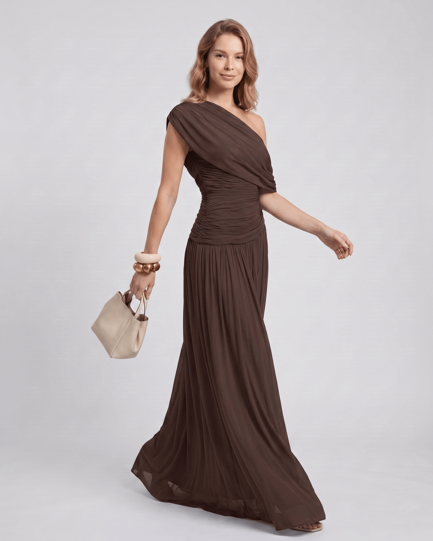 Amelia | Elegant One Shoulder Maxi Dress