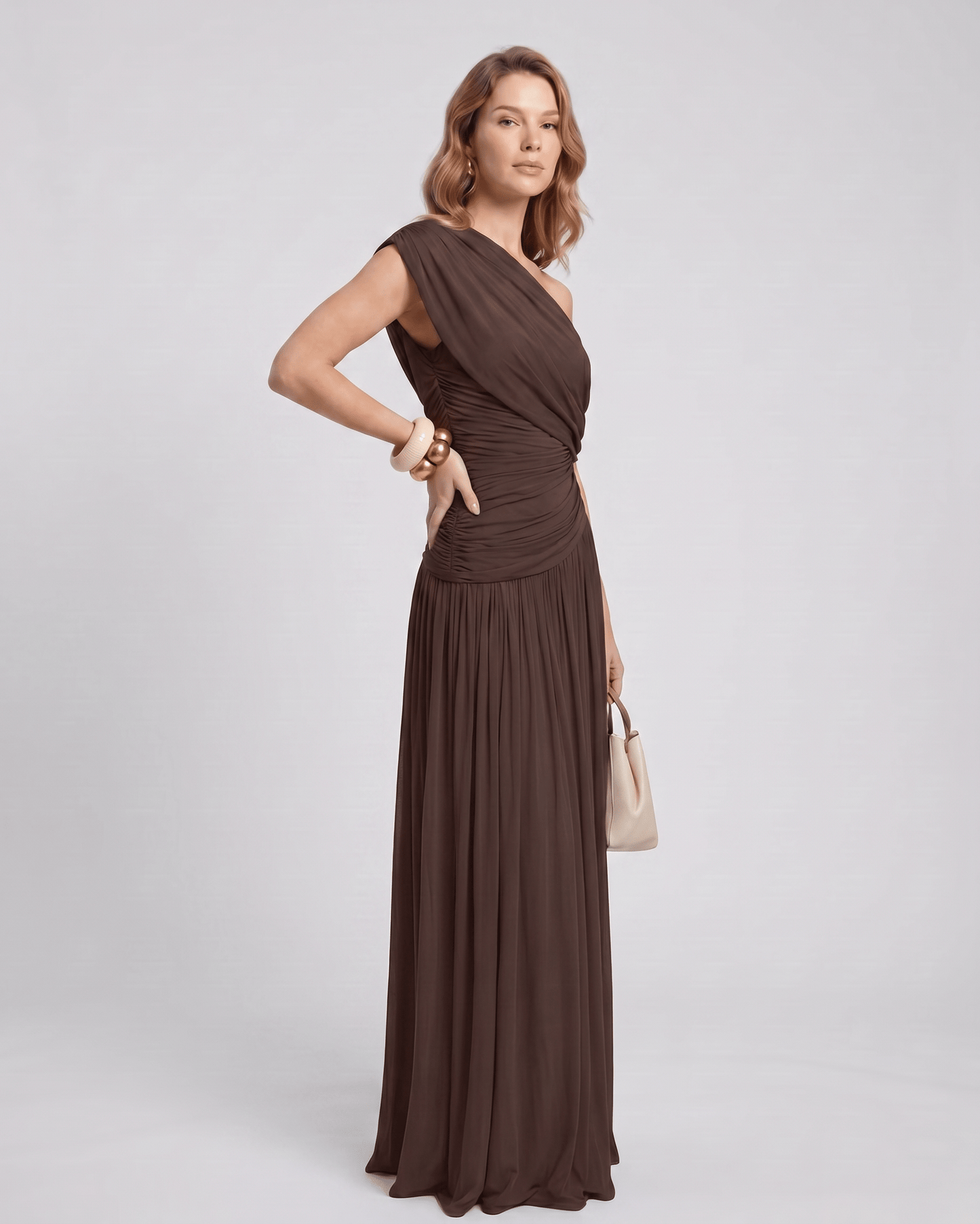 Amelia | Elegant One Shoulder Maxi Dress