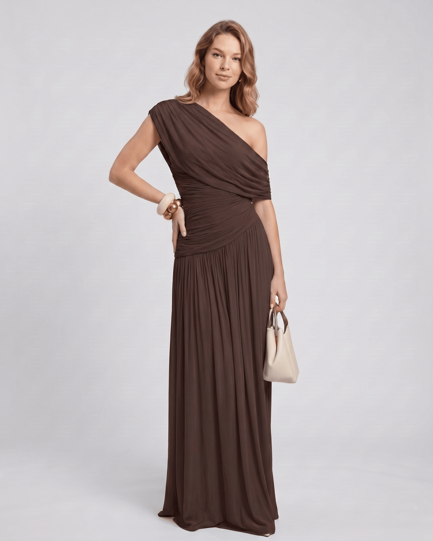 Amelia | Elegant One Shoulder Maxi Dress