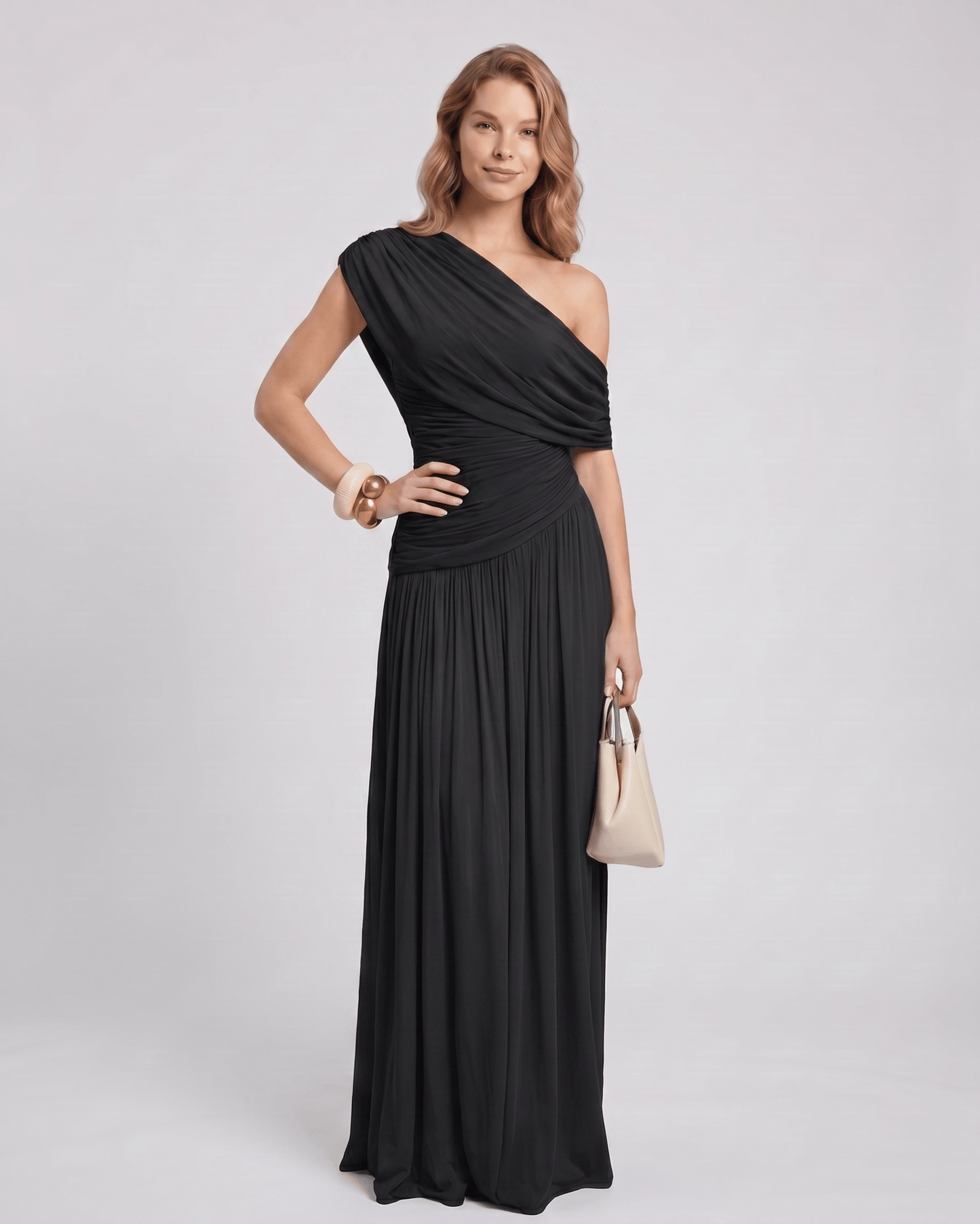 Amelia | Elegant One Shoulder Maxi Dress