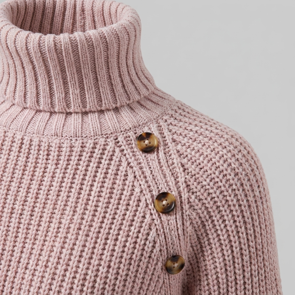 Women's Ribbed Knit Turtleneck Sweater Dress | Winter