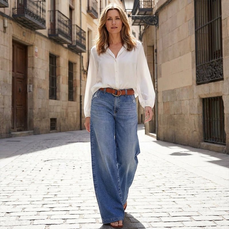 Avery | High Waisted Wide Leg Vintage Jeans for Women