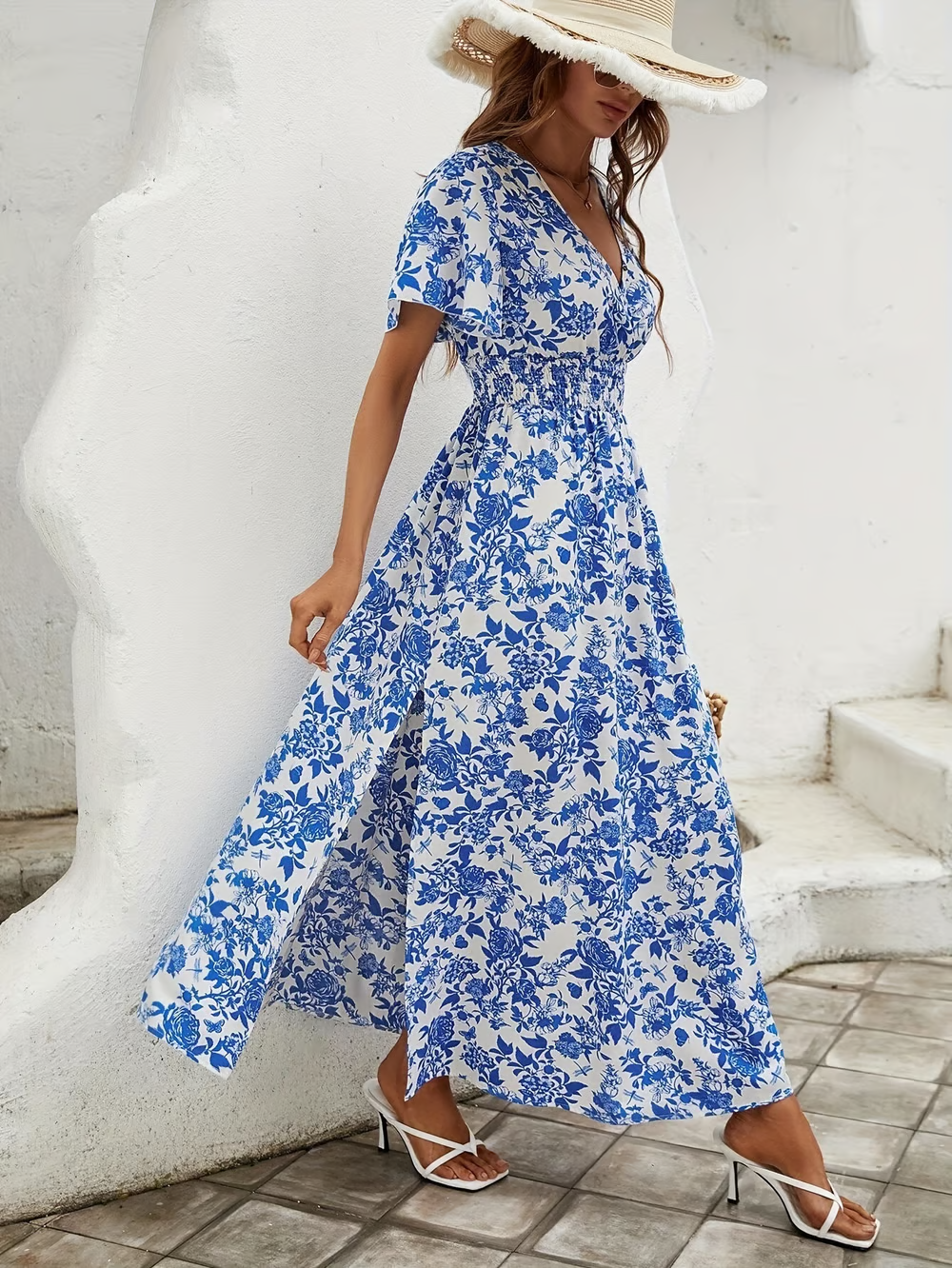 Lysandra | Women's Printed V-Neck Maxi Dress