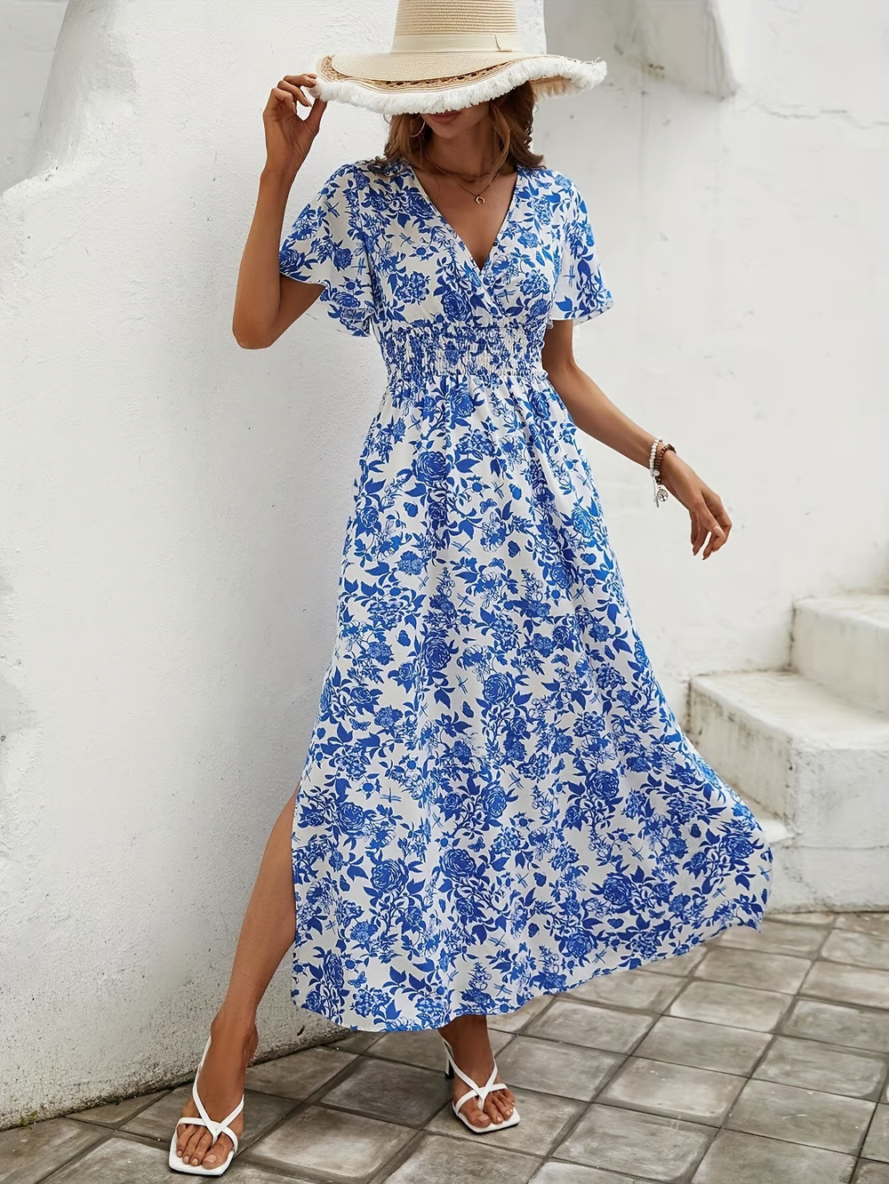 Lysandra | Women's Printed V-Neck Maxi Dress