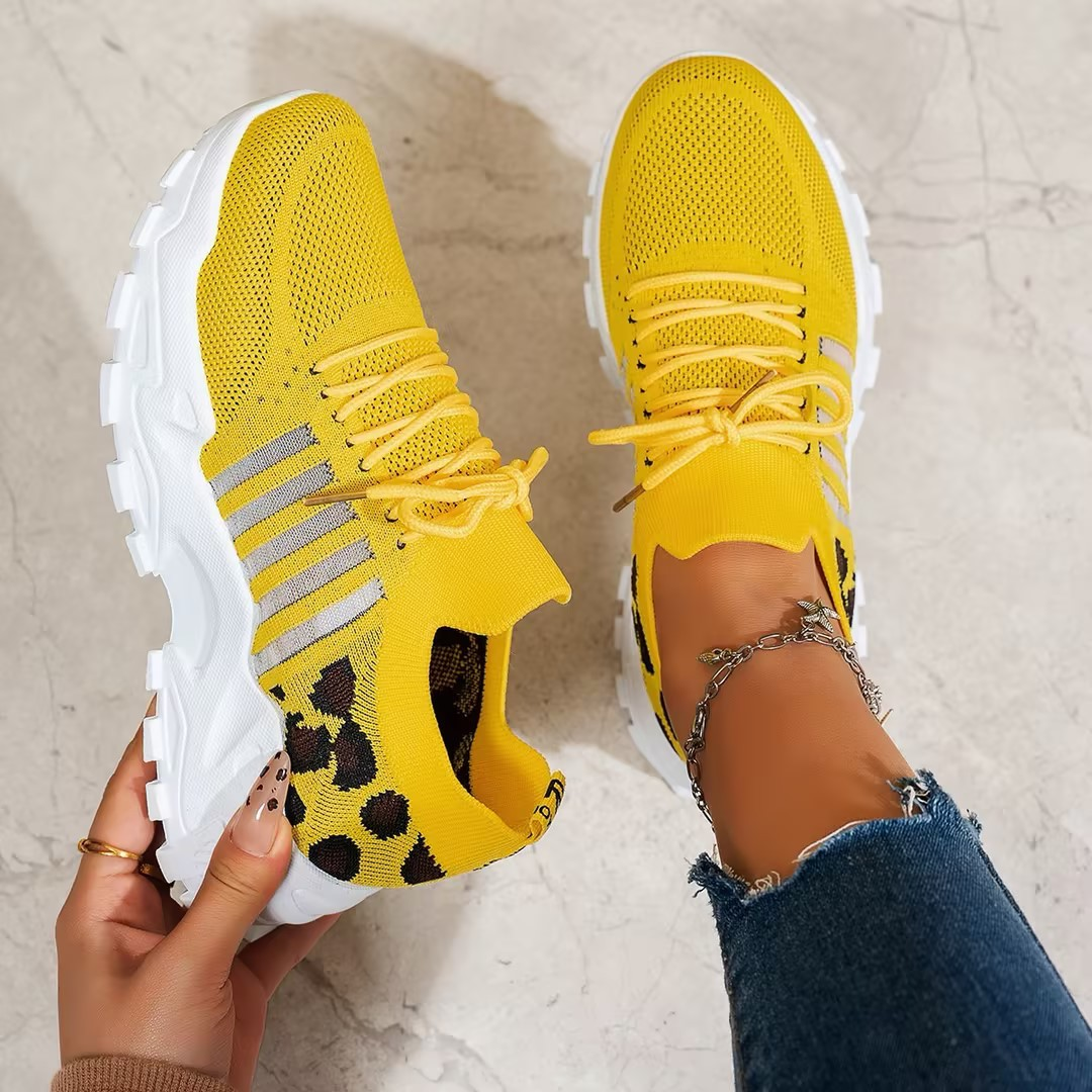 Aphra | Women's Lace-Up Mesh Trainers with Chunky Sole