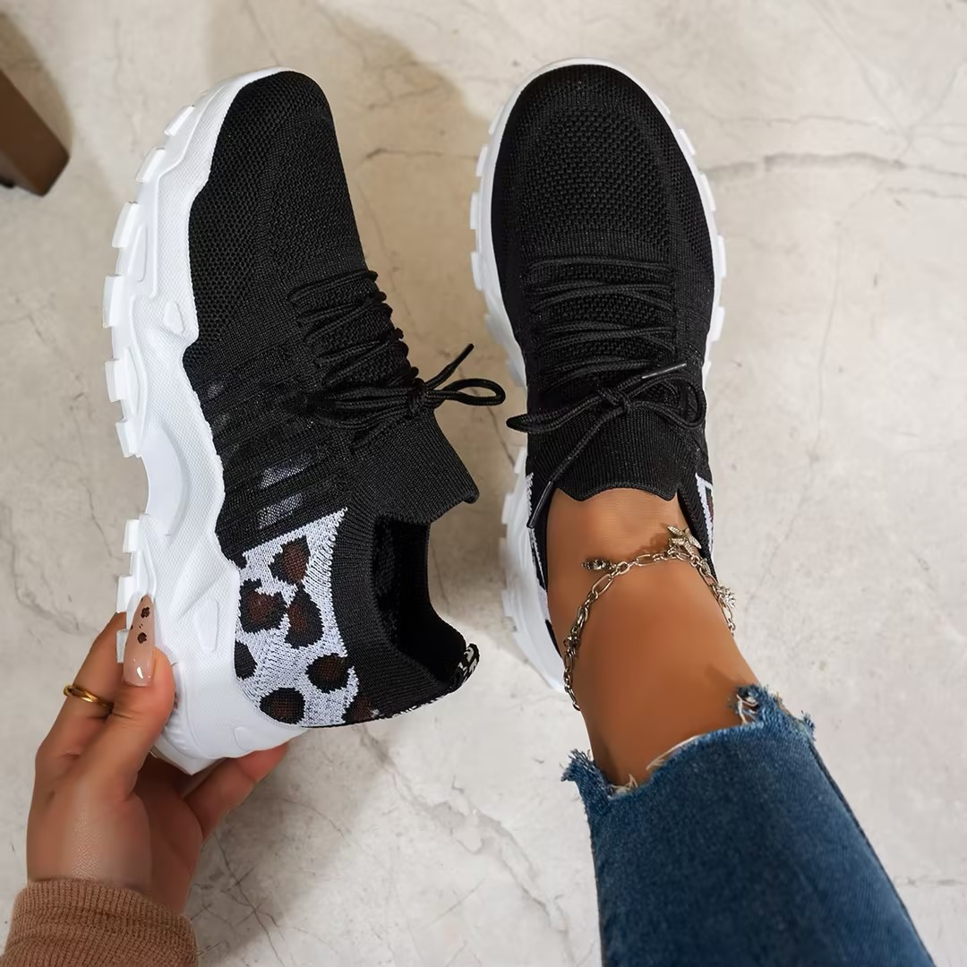 Aphra | Women's Lace-Up Mesh Trainers with Chunky Sole