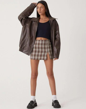 Winona | Oversized Leather Jacket with Collar