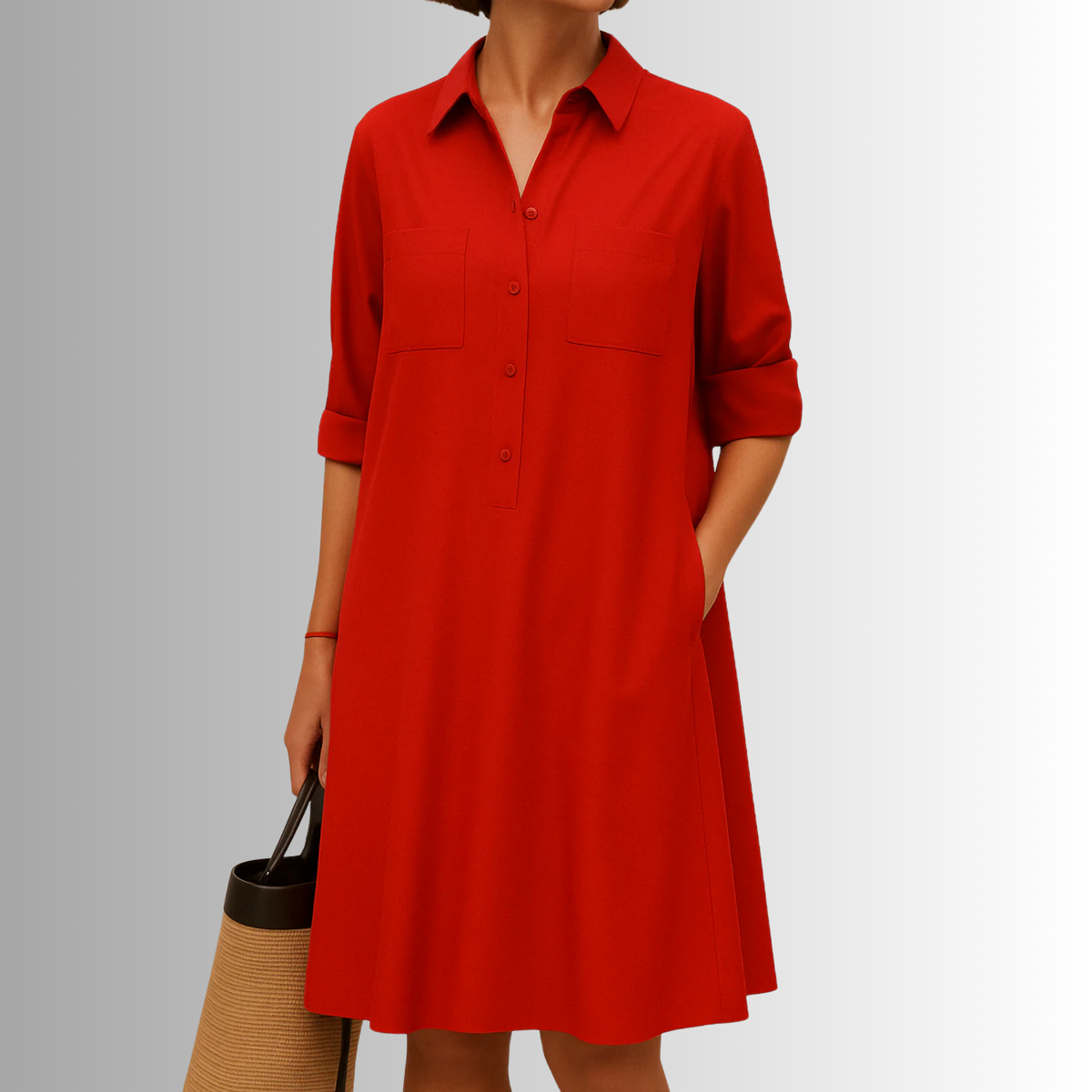 Élodiane | Women's Button Detail A-Line Dress