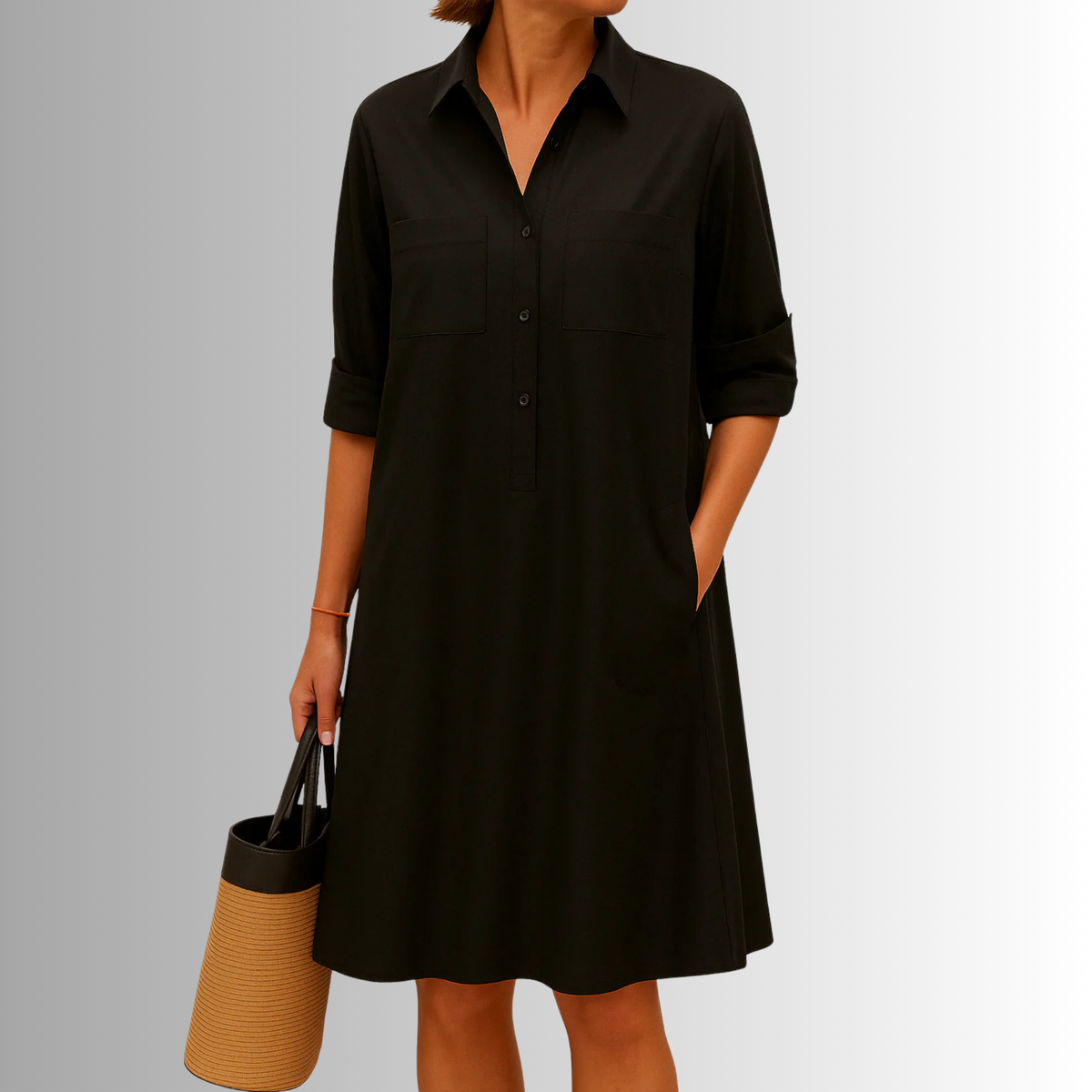 Élodiane | Women's Button Detail A-Line Dress