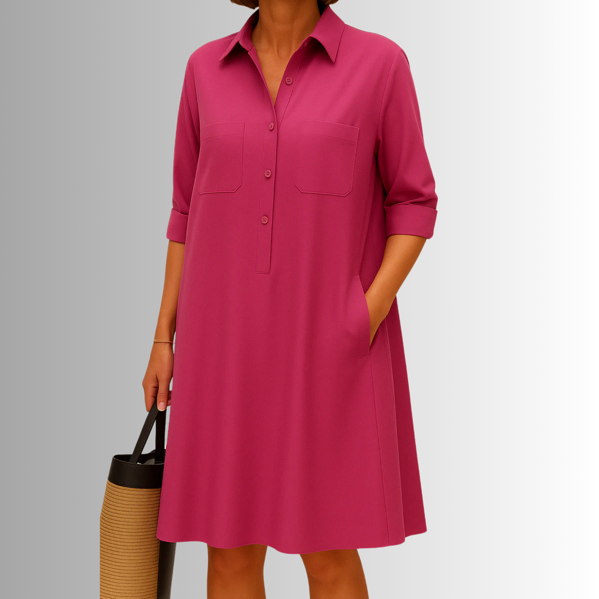 Élodiane | Women's Button Detail A-Line Dress