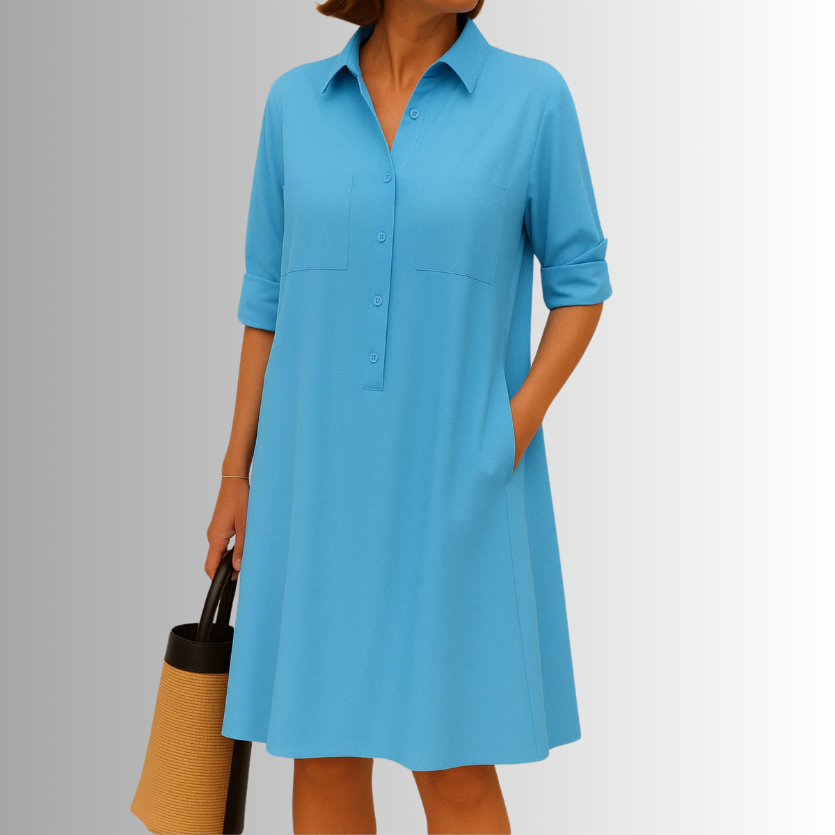 Élodiane | Women's Button Detail A-Line Dress