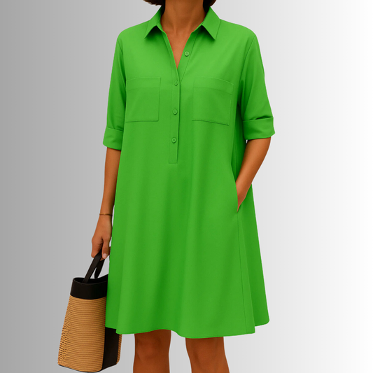 Élodiane | Women's Button Detail A-Line Dress